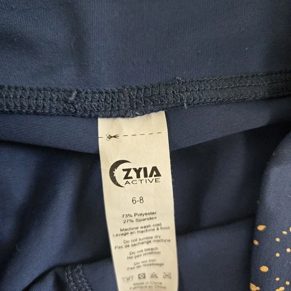 Zyia Acive Blue Gold Leggings Lightweight Womens Size 6/8 - Picture 5 of 9